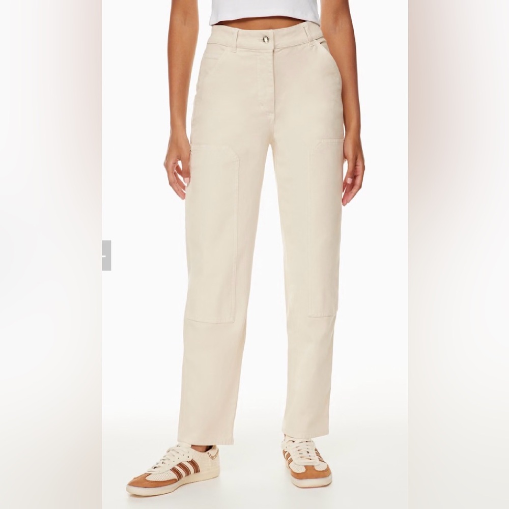 NWT VIGOSS Carpenter Straight Leg Pants Women’s Size 28 Beige Utility Style